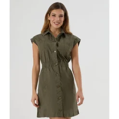Outlet Vestido premamá y de lactancia estilo camisero en verde militar Premamá·Moda|Moda·Vestidos Y Conjuntos