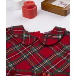Vestido tartán rojo niña con cuello redondo*Prenatal Clearance