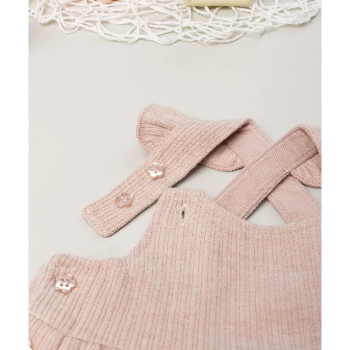Vestido tipo peto de niña en rosa con conejitos*Prenatal Discount