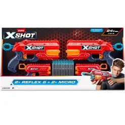 X-Shot - Pack 4 lanzadores + 24 dardos* Online